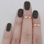 Knuckle Ring Sterling Silver 18k Gold Plated Set of 2